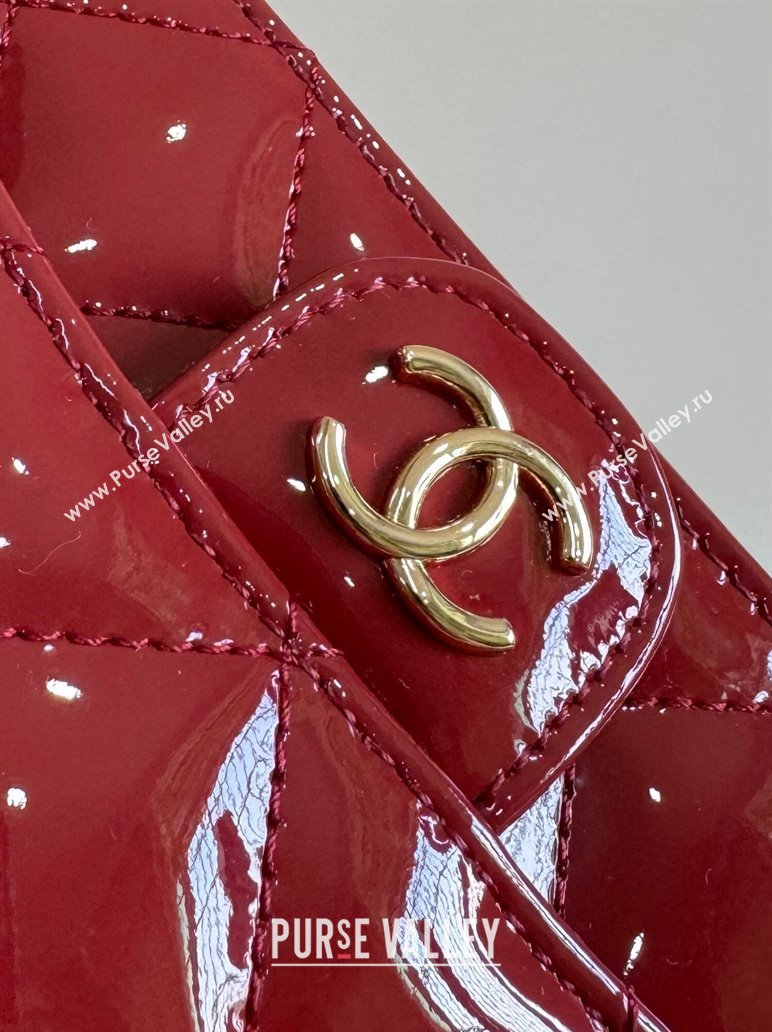 Chanel Patent Calfskin Flap Phone Holder with Chain AP3226 Red 2024 (YD-241106031)