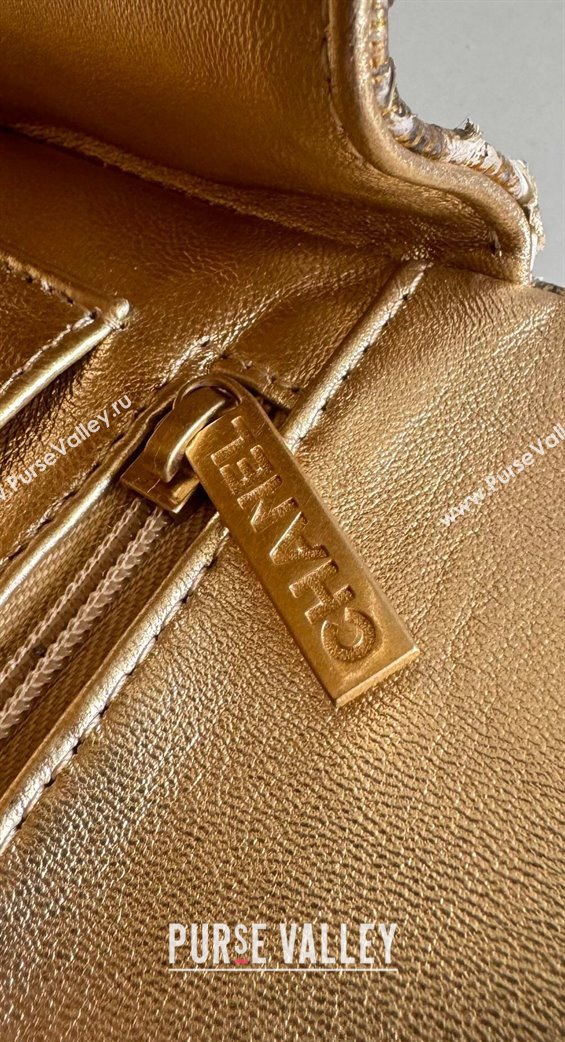 Chanel Mini Classic Flap Bag with Top Handle in Pythonskin Leather AS2431 Gold-Tone 2024 (YD-241106042)