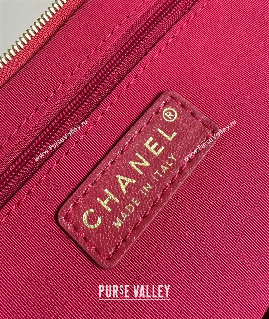 Chanel Shiny Crumpled Lambskin Vanity Case Bag with Pockets AS5222 Red 2024 TOP (YD-241106007)