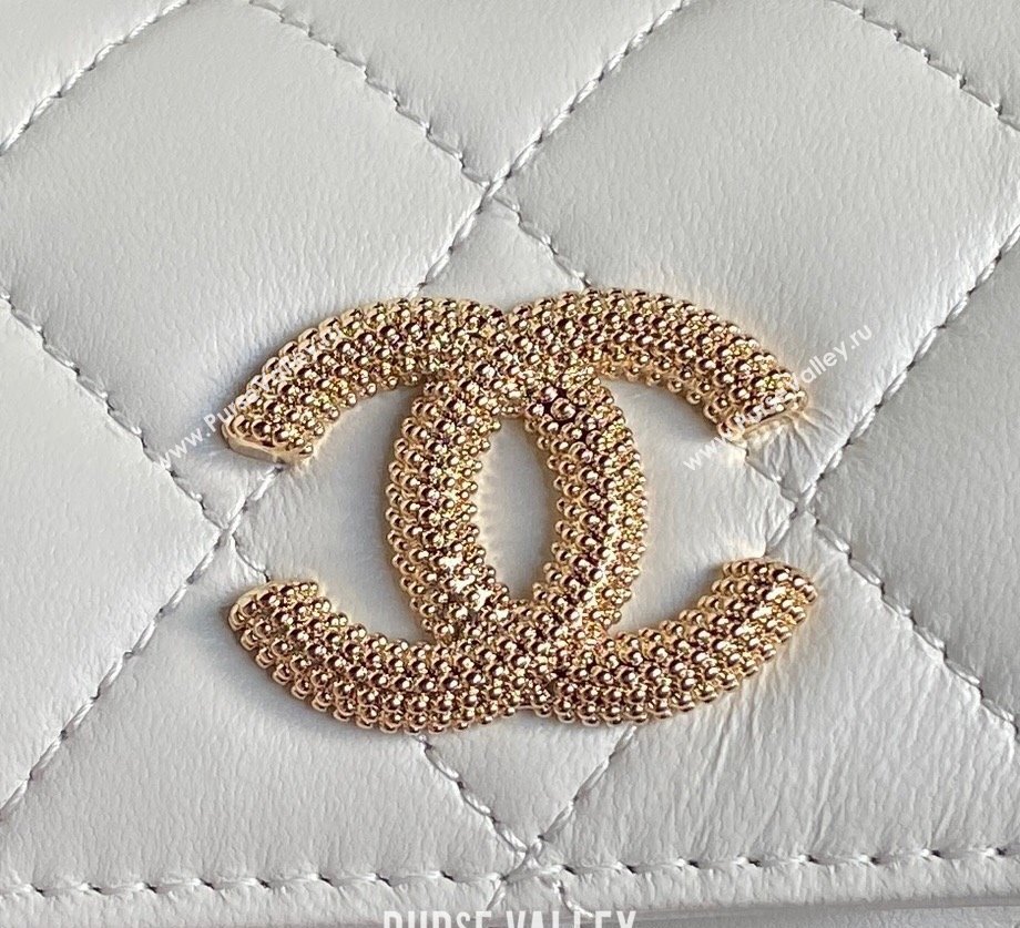 Chanel Lambskin Clutch with Chain AP4315 White 2024 (yezi-241106094)