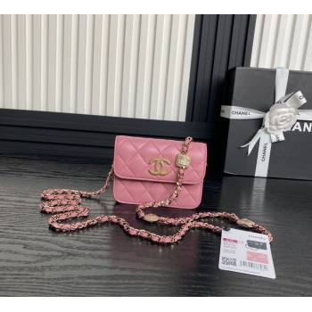 Chanel Lambskin Clutch with Chain AP4315 Light Pink 2024 (yezi-241106095)