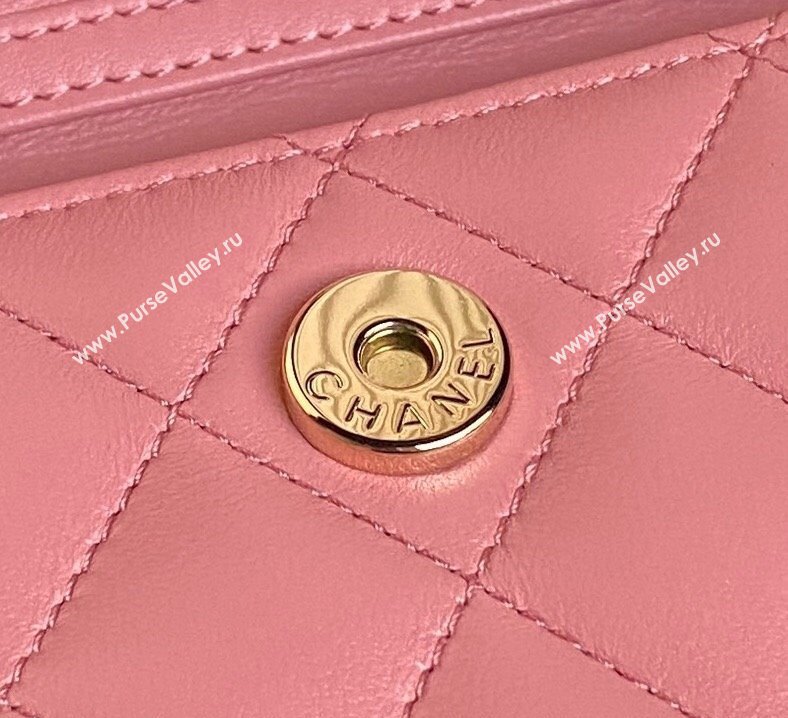 Chanel Lambskin Clutch with Chain AP4315 Light Pink 2024 (yezi-241106095)