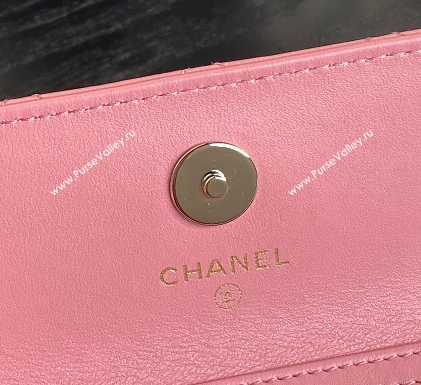 Chanel Lambskin Clutch with Chain AP4315 Light Pink 2024 (yezi-241106095)