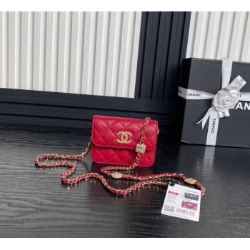 Chanel Lambskin Clutch with Chain AP4315 Red 2024 (yezi-241106096)