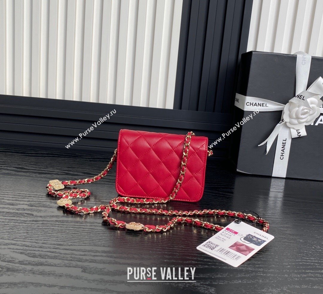 Chanel Lambskin Clutch with Chain AP4315 Red 2024 (yezi-241106096)