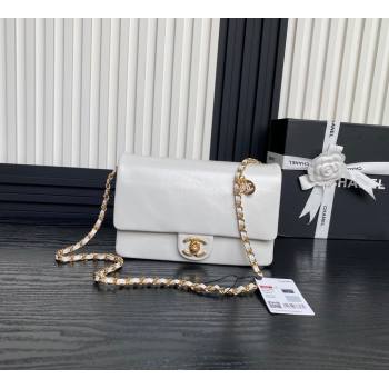 Chanel Grained Shiny Calfskin Small Flap Bag with Chain AS5186 White 2024 (yezi-241106075)