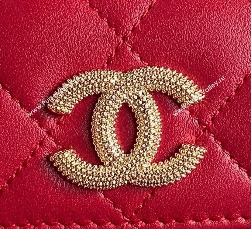 Chanel Lambskin Clutch with Chain AP4315 Red 2024 (yezi-241106096)