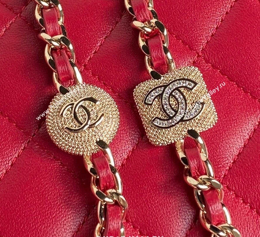 Chanel Lambskin Clutch with Chain AP4315 Red 2024 (yezi-241106096)