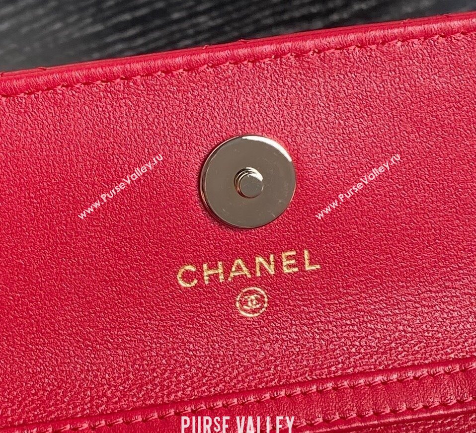 Chanel Lambskin Clutch with Chain AP4315 Red 2024 (yezi-241106096)