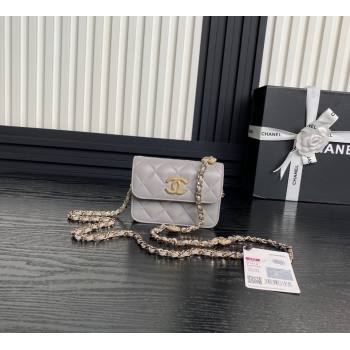 Chanel Lambskin Clutch with Chain AP4315 Grey 2024 (yezi-241106097)