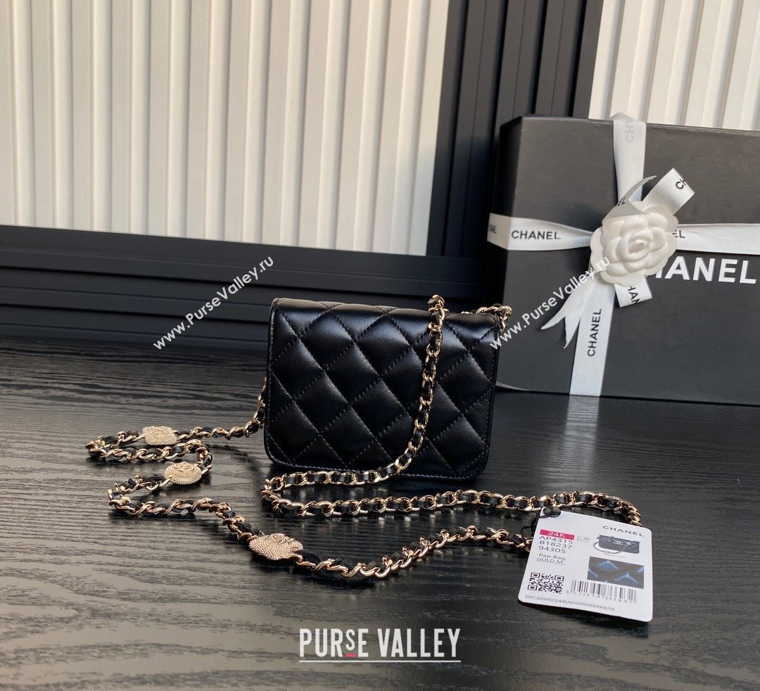 Chanel Lambskin Clutch with Chain AP4315 Black 2024 (yezi-241106098)