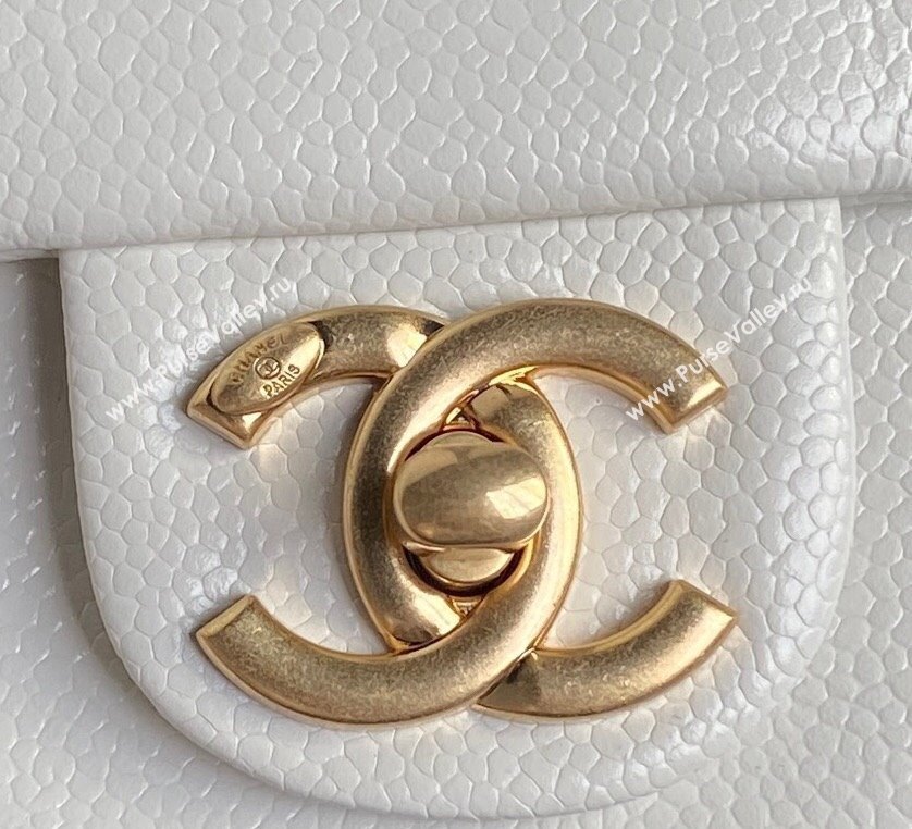 Chanel Grained Shiny Calfskin Small Flap Bag with Chain AS5186 White 2024 (yezi-241106075)