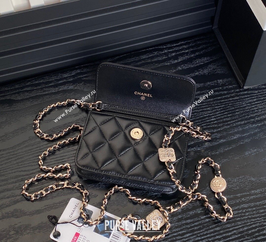 Chanel Lambskin Clutch with Chain AP4315 Black 2024 (yezi-241106098)