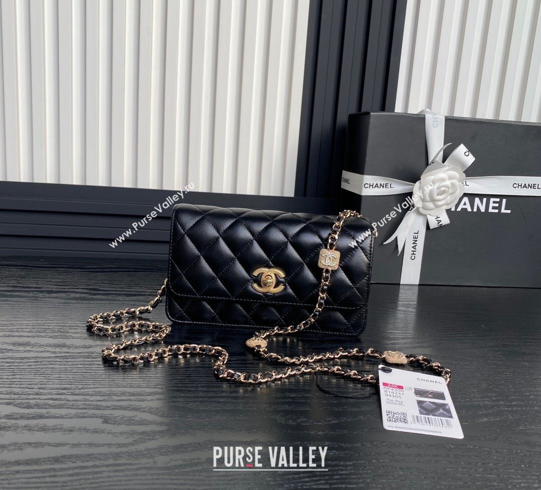 Chanel Lambskin Clutch with Chain AP4300 Black 2024 (yezi-241106099)