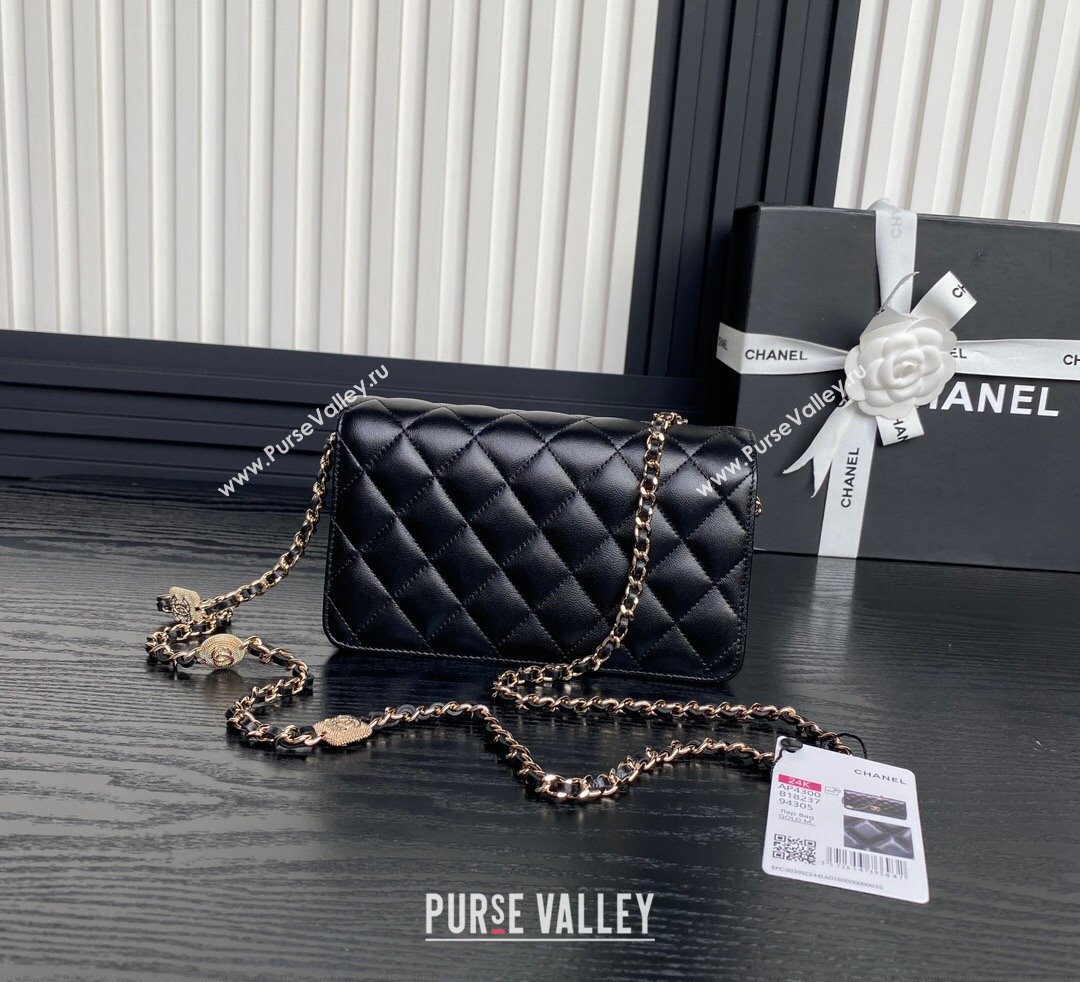 Chanel Lambskin Clutch with Chain AP4300 Black 2024 (yezi-241106099)