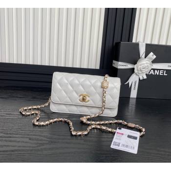 Chanel Lambskin Clutch with Chain AP4300 White 2024 (yezi-241106100)