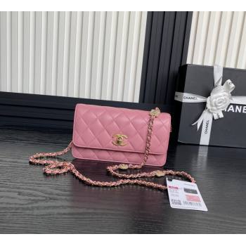 Chanel Lambskin Clutch with Chain AP4300 Pink 2024 (yezi-241106102)