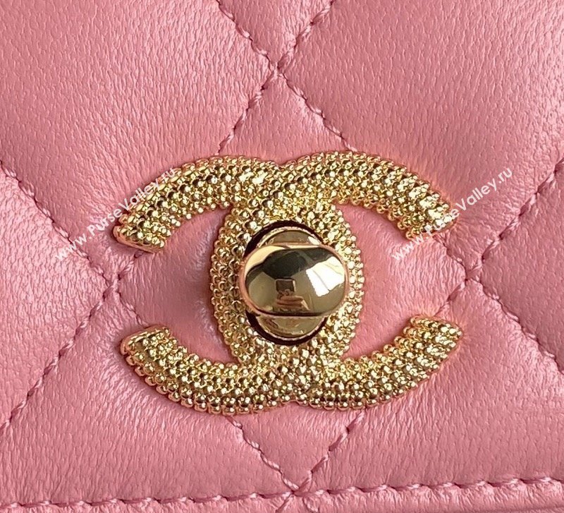 Chanel Lambskin Clutch with Chain AP4300 Pink 2024 (yezi-241106102)