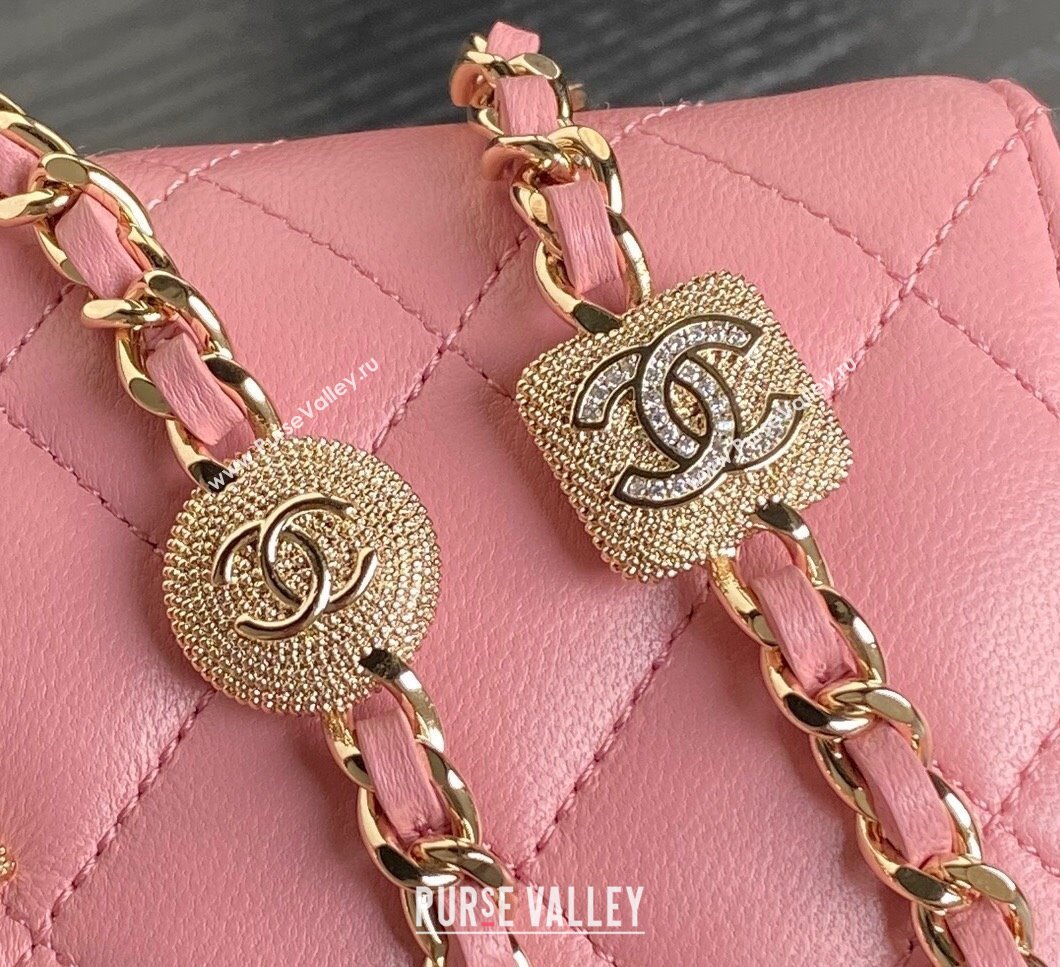 Chanel Lambskin Clutch with Chain AP4300 Pink 2024 (yezi-241106102)