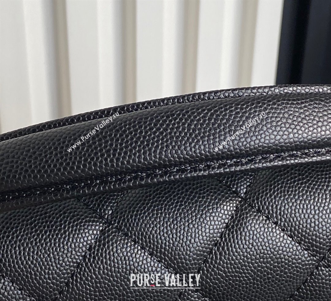 Chanel Grained Shiny Calfskin Mini Flap bag with Top Handle AS5164 Black 2024 (yezi-241106147)