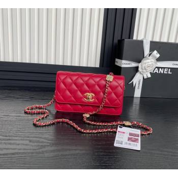 Chanel Lambskin Clutch with Chain AP4300 Red 2024 (yezi-241106103)