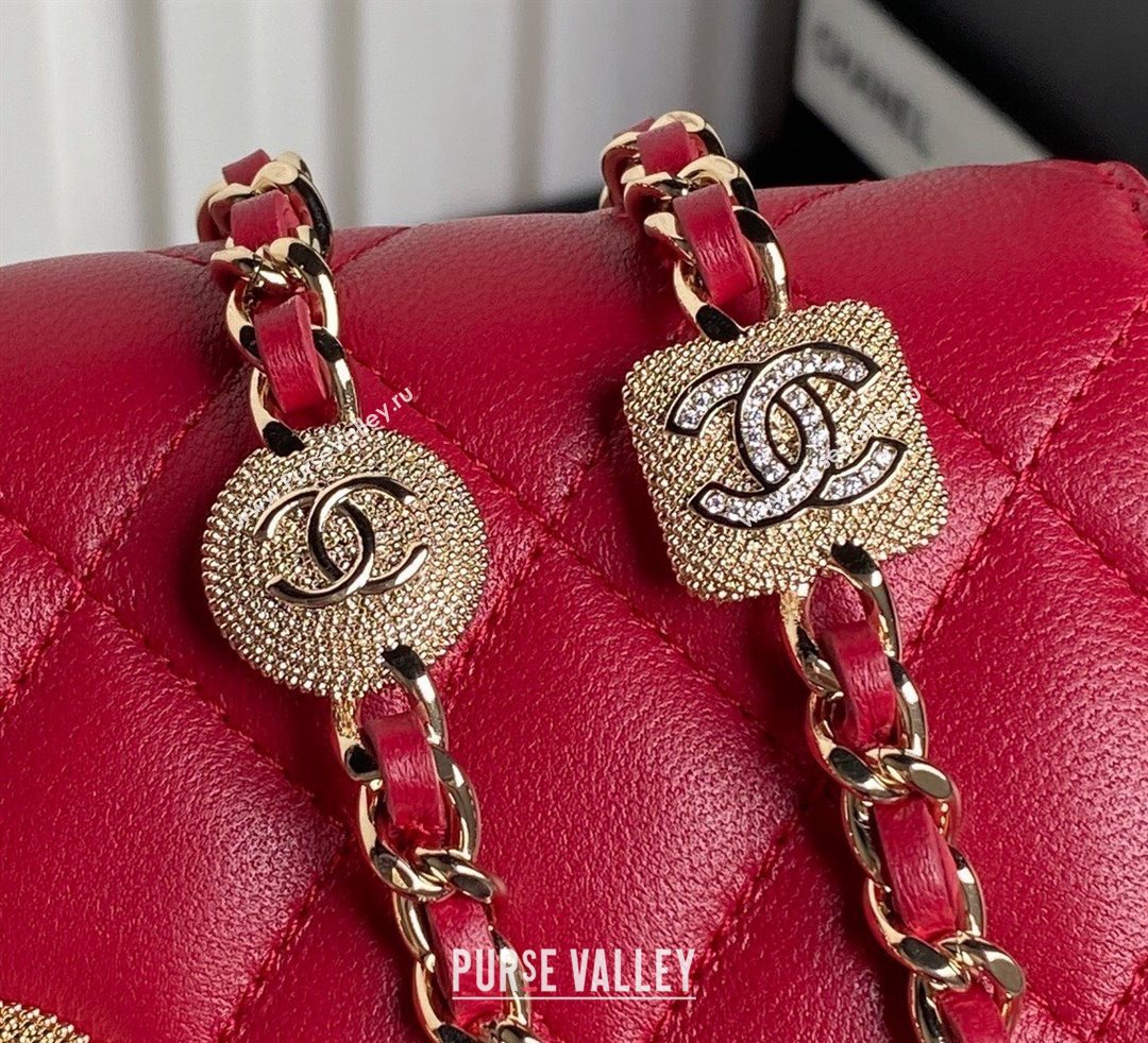 Chanel Lambskin Clutch with Chain AP4300 Red 2024 (yezi-241106103)