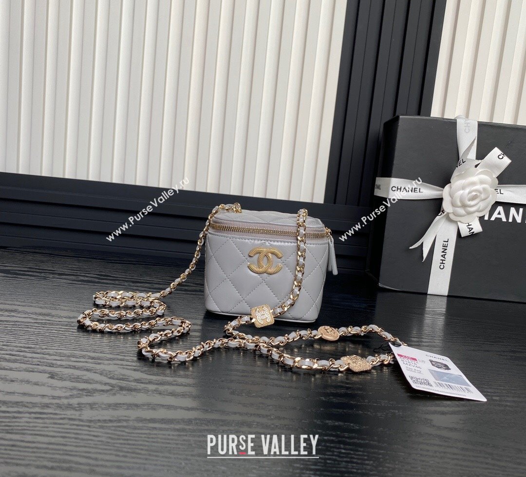 Chanel Lambskin Clutch with Chain AP4302 Grey 2024 (yezi-241106110)