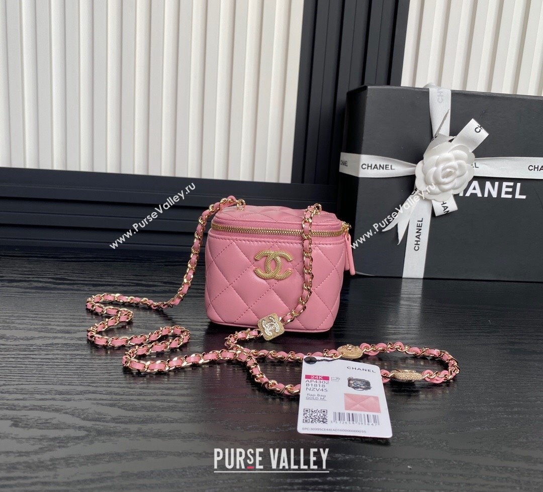 Chanel Lambskin Clutch with Chain AP4302 Pink 2024 (yezi-241106111)