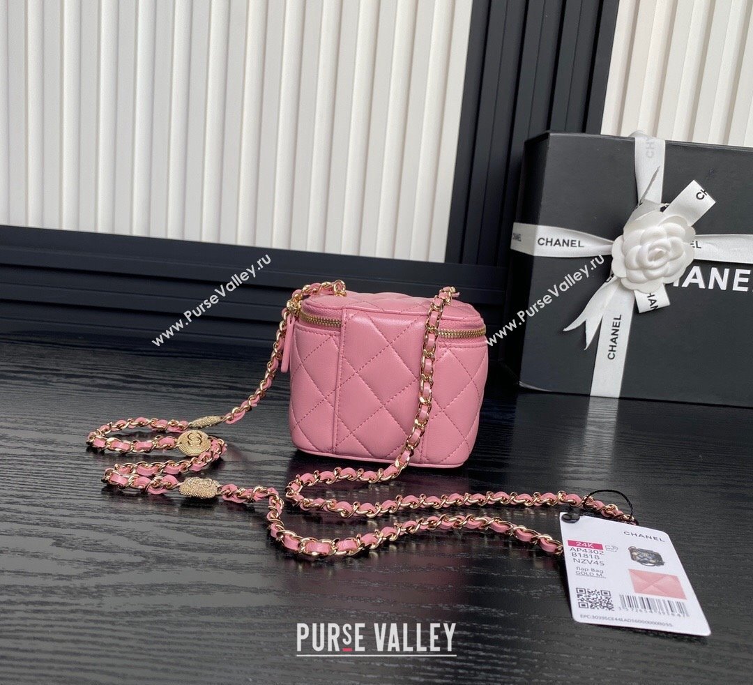 Chanel Lambskin Clutch with Chain AP4302 Pink 2024 (yezi-241106111)