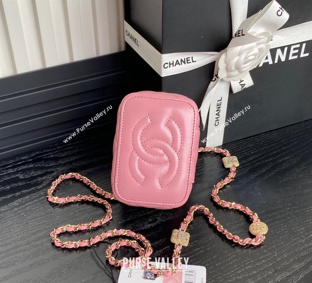 Chanel Lambskin Clutch with Chain AP4302 Pink 2024 (yezi-241106111)