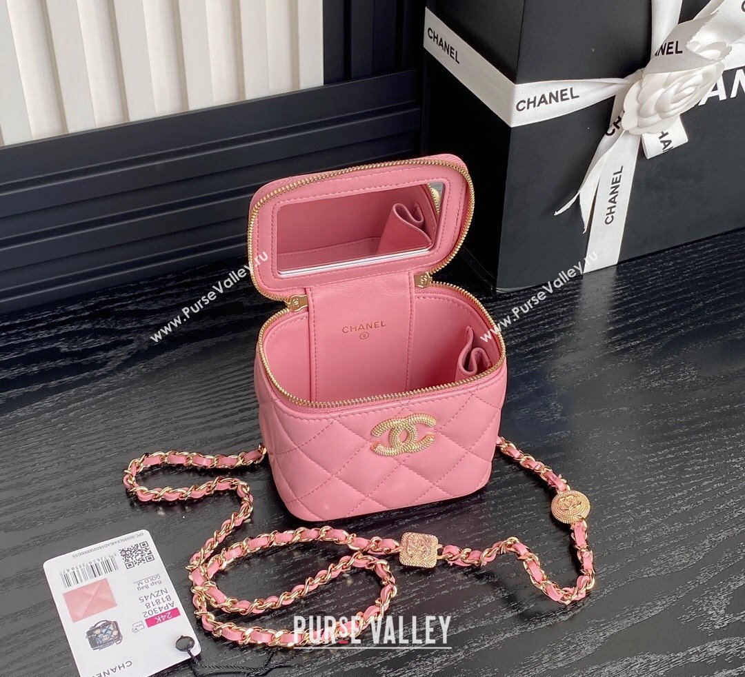 Chanel Lambskin Clutch with Chain AP4302 Pink 2024 (yezi-241106111)