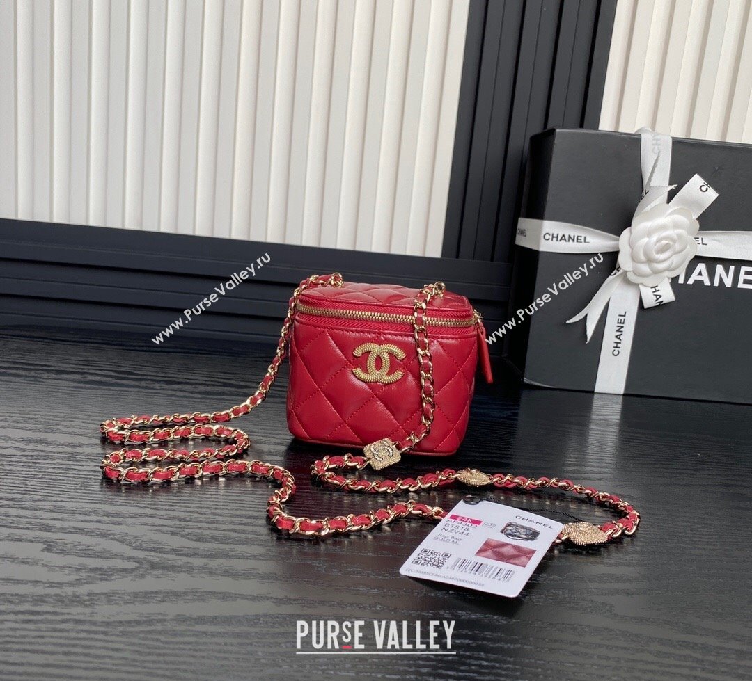 Chanel Lambskin Clutch with Chain AP4302 Red 2024 (yezi-241106112)