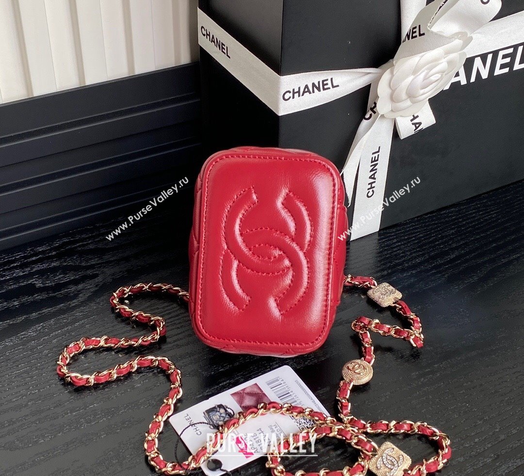 Chanel Lambskin Clutch with Chain AP4302 Red 2024 (yezi-241106112)