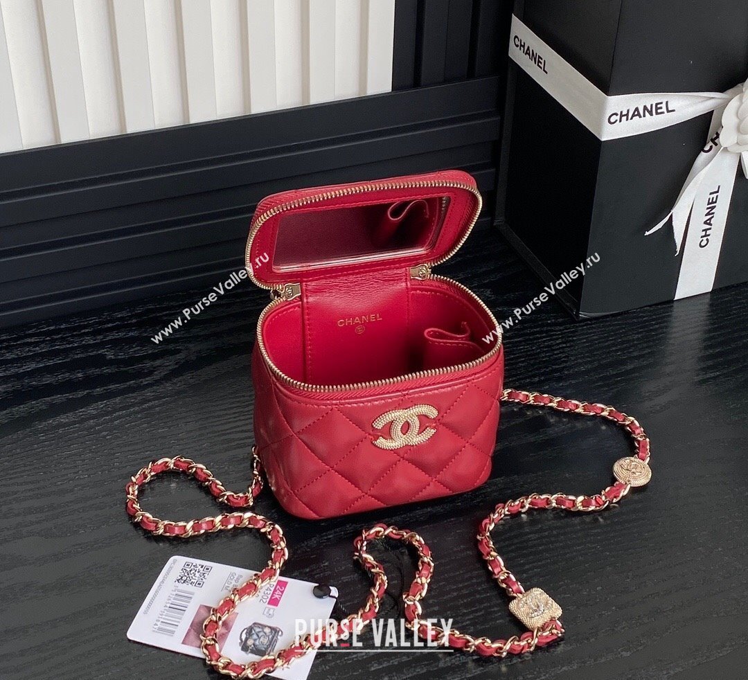 Chanel Lambskin Clutch with Chain AP4302 Red 2024 (yezi-241106112)