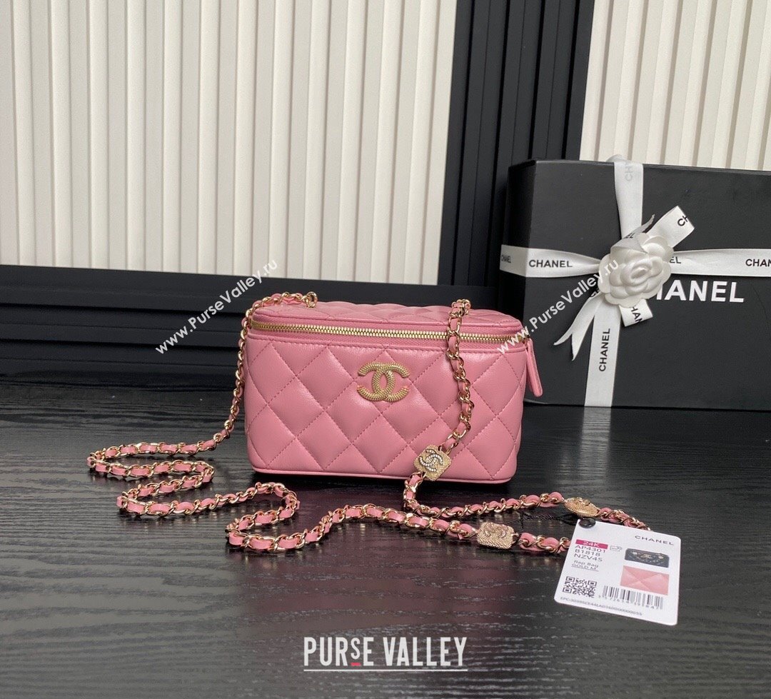 Chanel Lambskin Clutch with Chain AP4301 Pink 2024 (yezi-241106114)