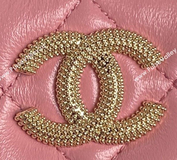 Chanel Lambskin Clutch with Chain AP4301 Pink 2024 (yezi-241106114)