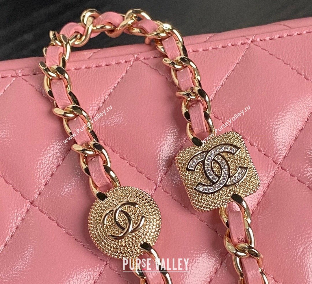 Chanel Lambskin Clutch with Chain AP4301 Pink 2024 (yezi-241106114)