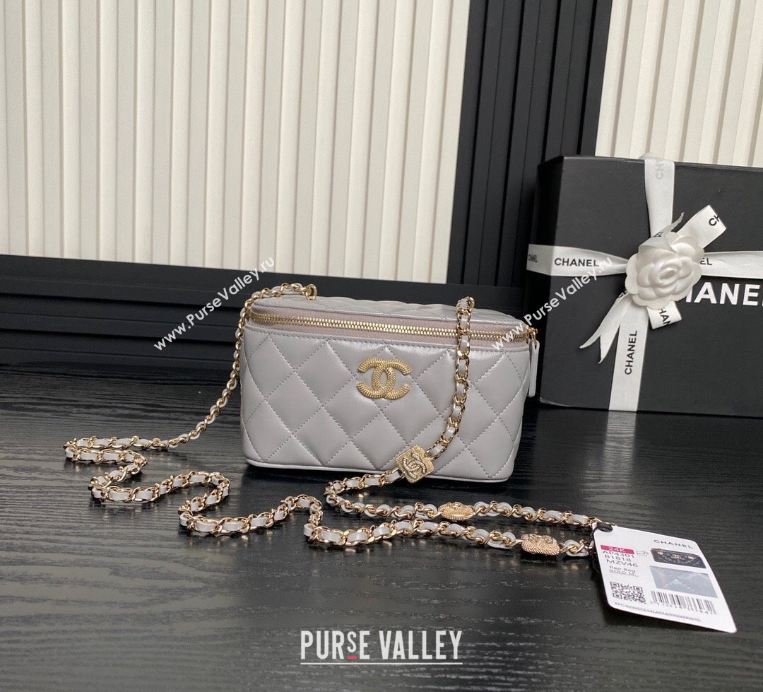 Chanel Lambskin Clutch with Chain AP4301 Grey 2024 (yezi-241106115)