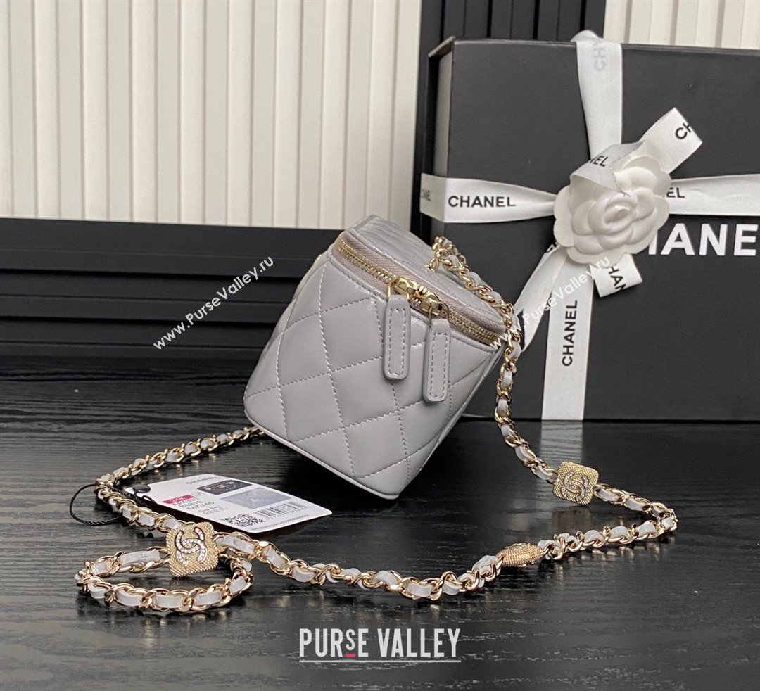 Chanel Lambskin Clutch with Chain AP4301 Grey 2024 (yezi-241106115)