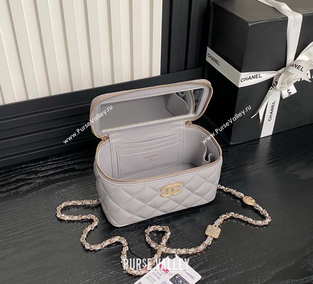 Chanel Lambskin Clutch with Chain AP4301 Grey 2024 (yezi-241106115)