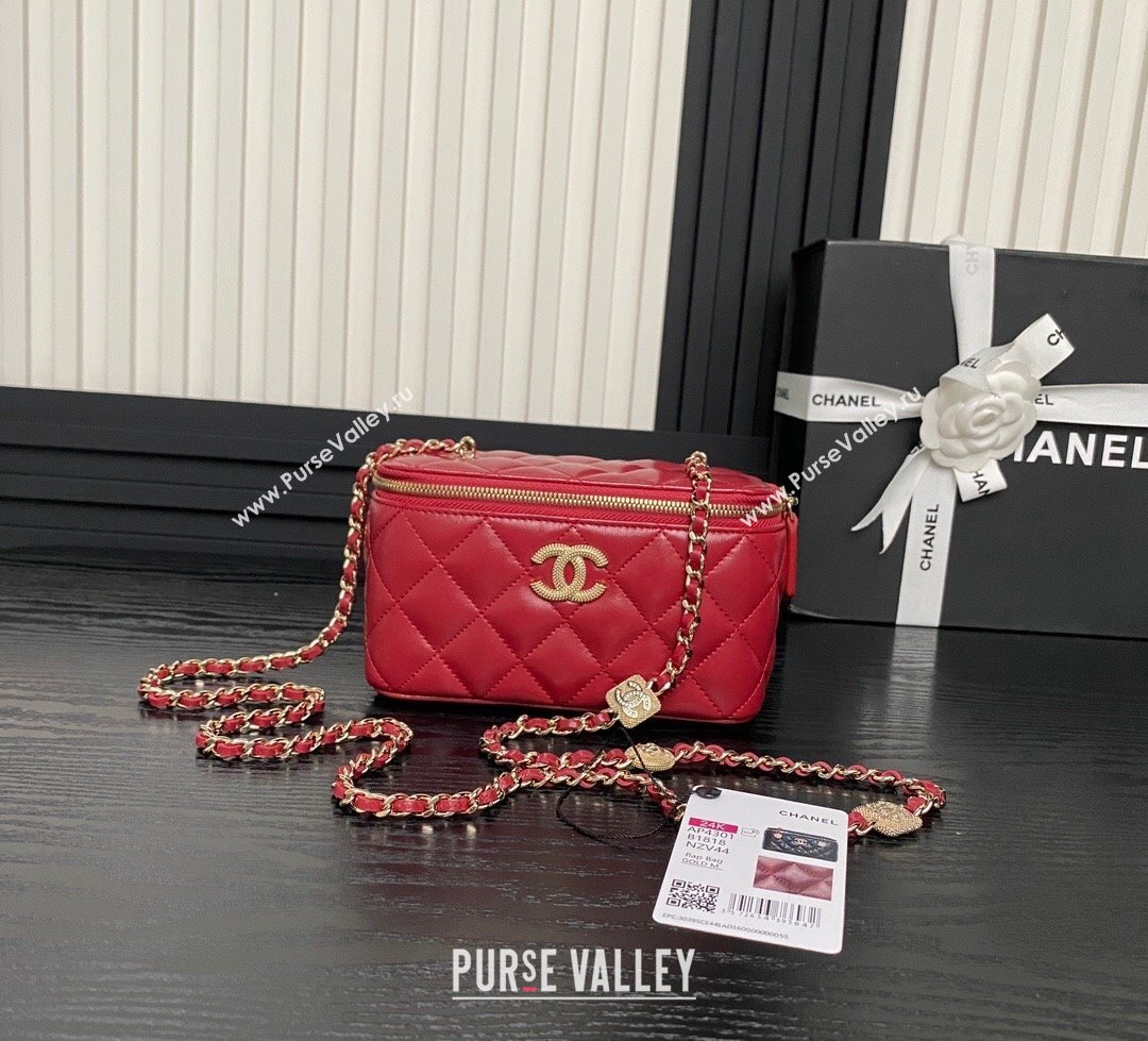 Chanel Lambskin Clutch with Chain AP4301 Red 2024 (yezi-241106116)