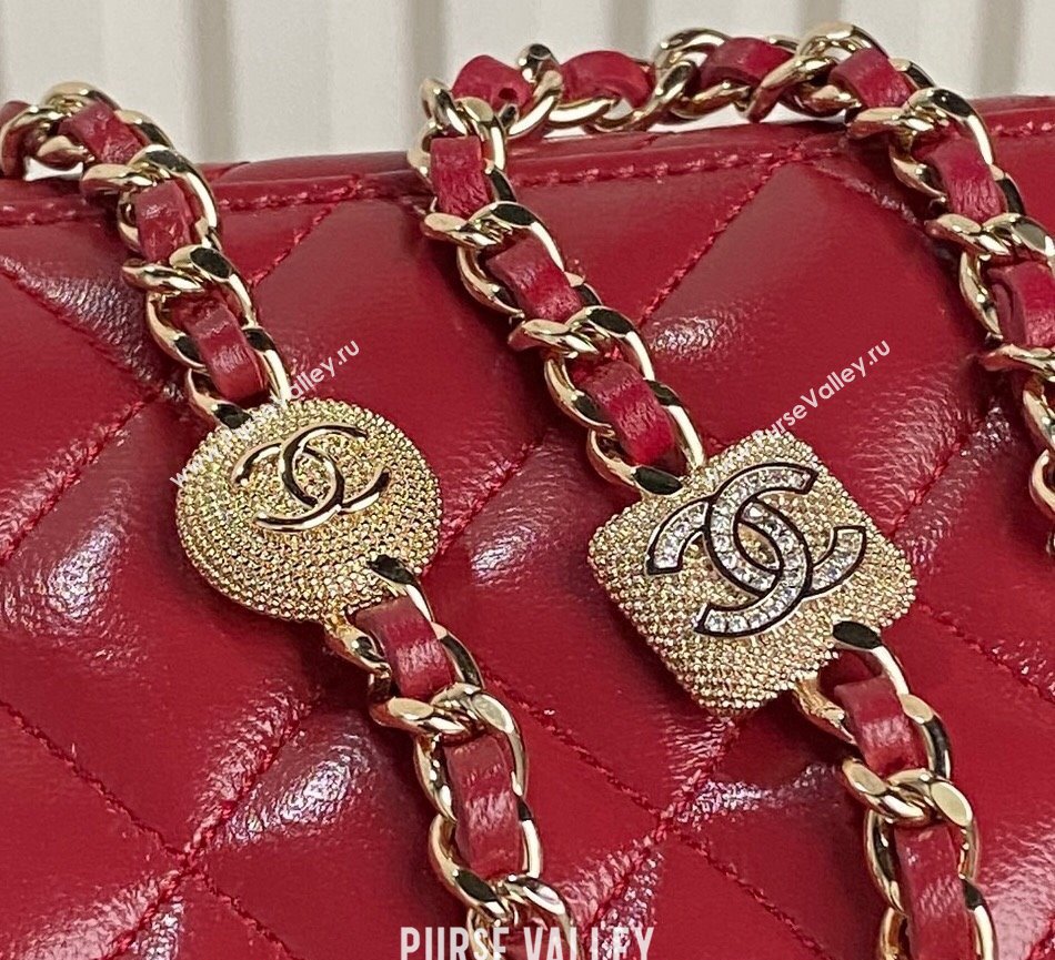 Chanel Lambskin Clutch with Chain AP4301 Red 2024 (yezi-241106116)