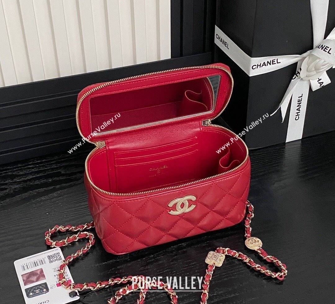 Chanel Lambskin Clutch with Chain AP4301 Red 2024 (yezi-241106116)