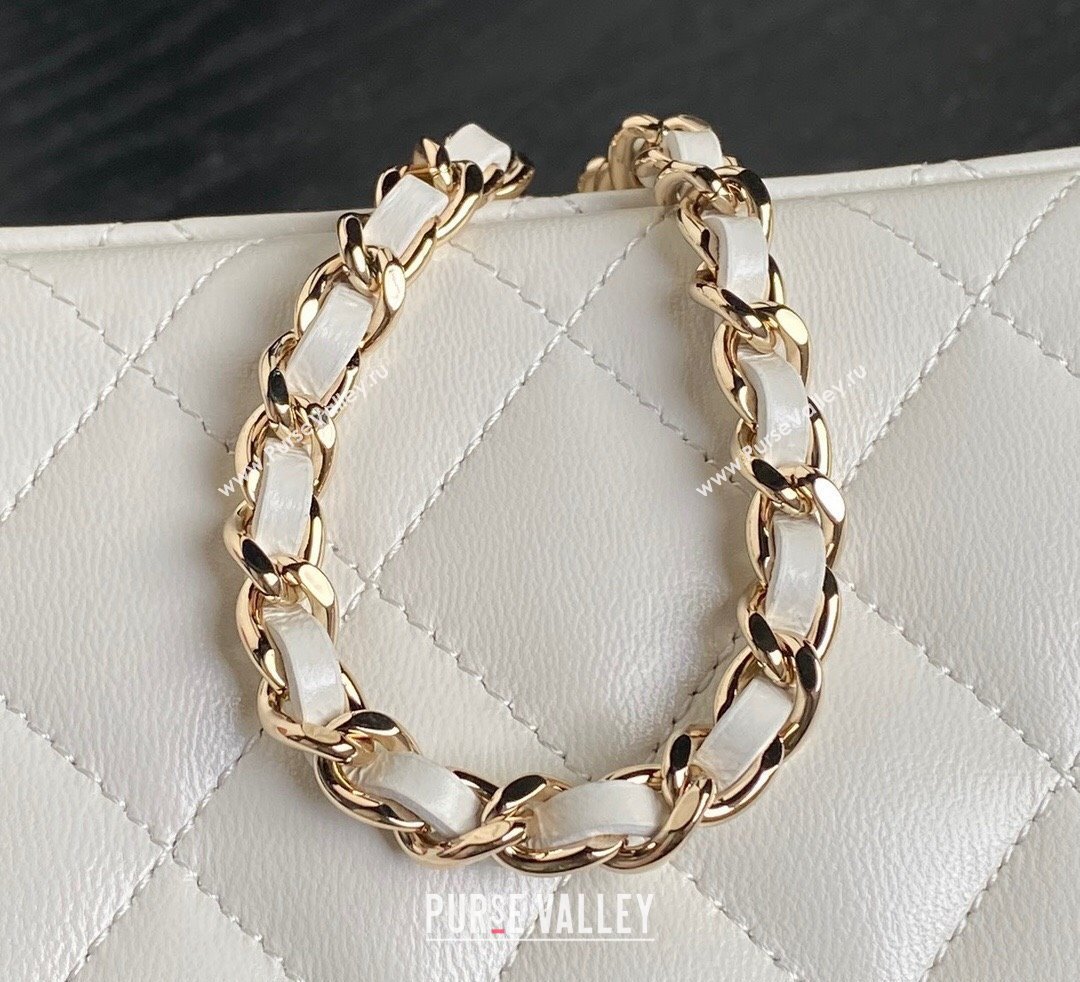 Chanel Lambskin Clutch with Chain AP4301 White 2024 (yezi-241106117)