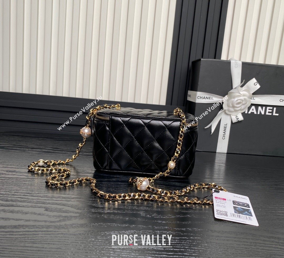 Chanel Lambskin Clutch with Chain and Pearls AP4285 Black 2024 (yezi-241106118)