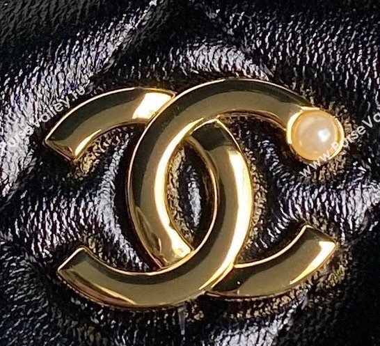 Chanel Lambskin Clutch with Chain and Pearls AP4285 Black 2024 (yezi-241106118)