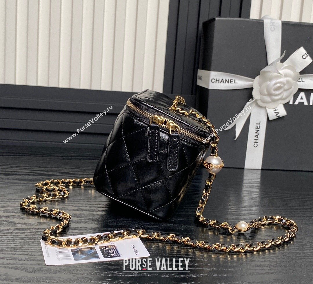 Chanel Lambskin Clutch with Chain and Pearls AP4285 Black 2024 (yezi-241106118)