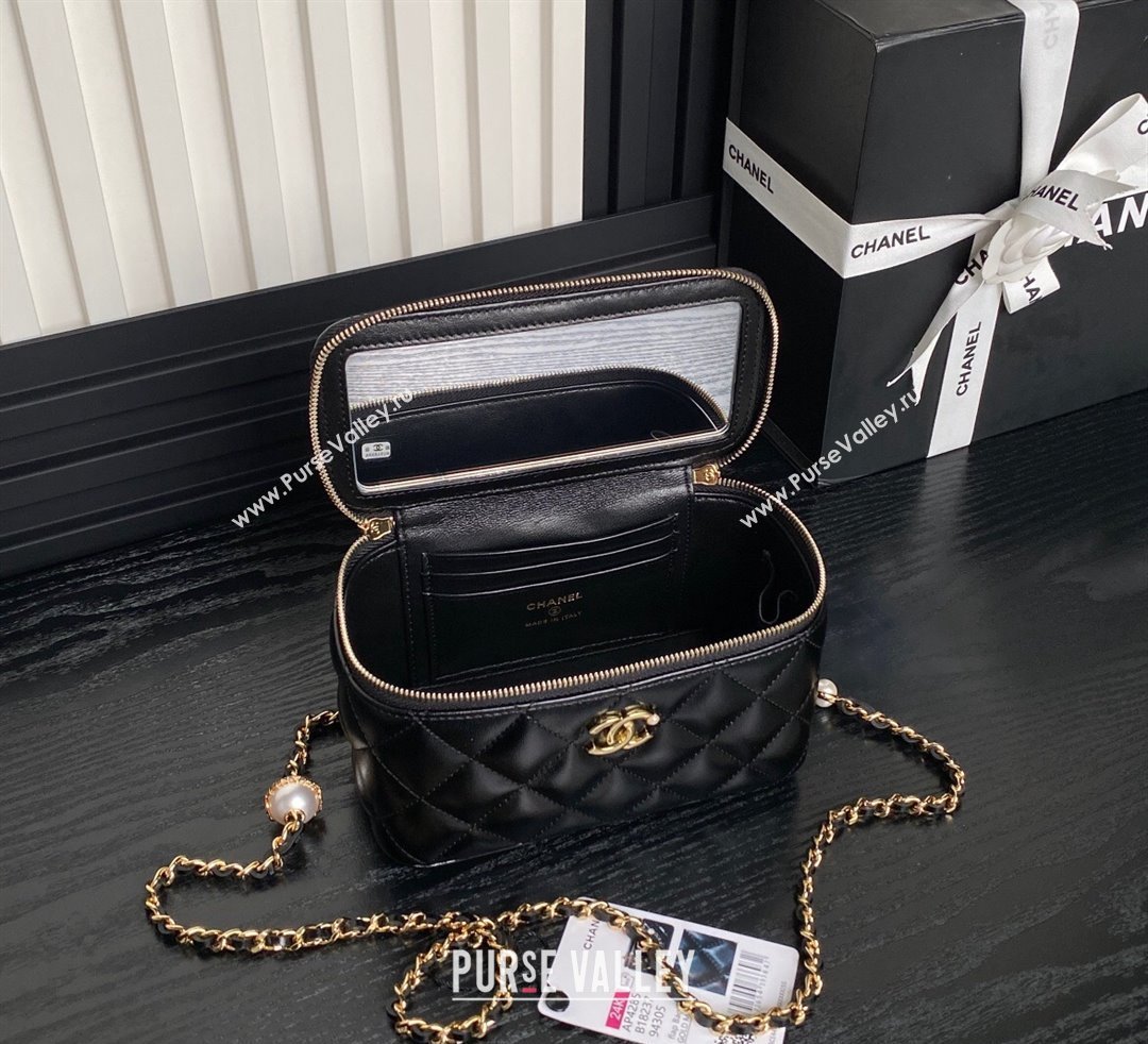 Chanel Lambskin Clutch with Chain and Pearls AP4285 Black 2024 (yezi-241106118)