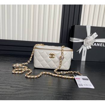 Chanel Lambskin Clutch with Chain and Pearls AP4285 White 2024 (yezi-241106121)