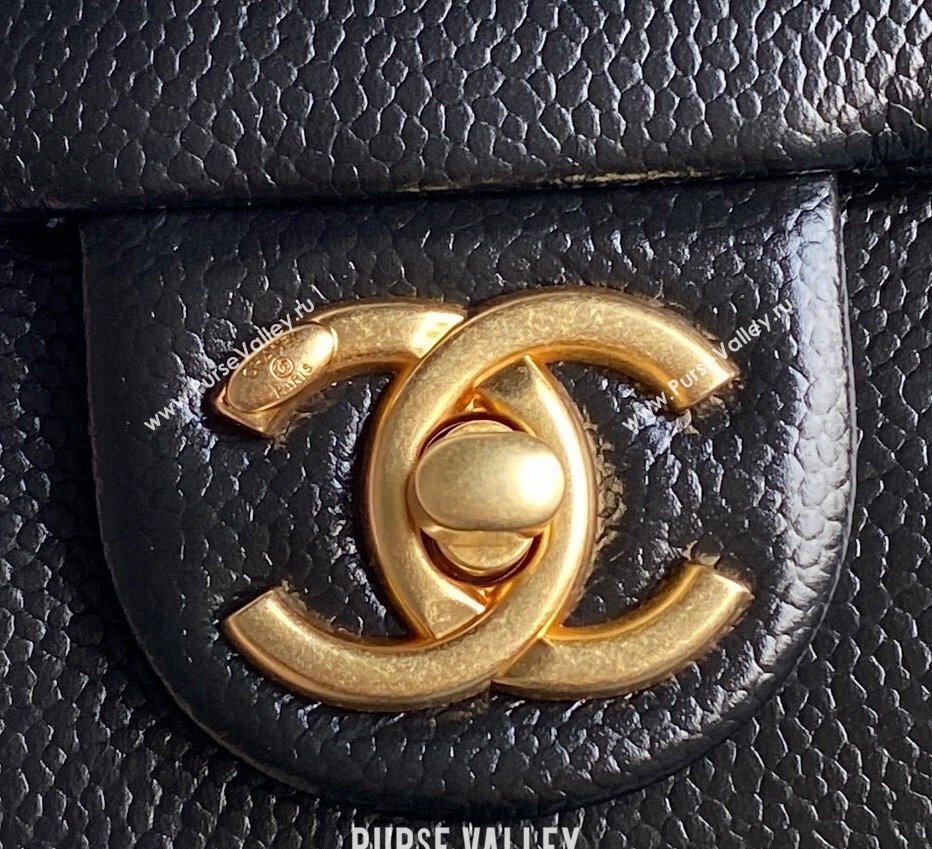 Chanel Grained Shiny Calfskin Mini Flap Bag with Chain AS5218 Black 2024 (yezi-241106078)